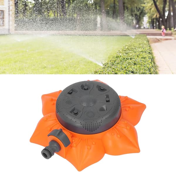 Automatic 360° ABS Multifunctional Lawn Sprinkler Irrigation Tool, Garden Lawn Watering System, Durable, Lightweight and Portable, 19x19x5.5 cm