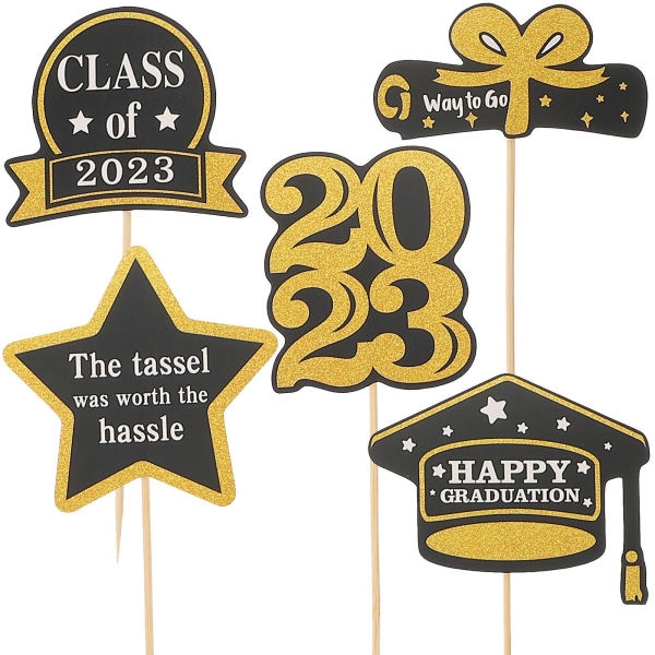 90 stk. Student Graduation Cupcake Toppers Glitter Class Of Graduate Cupcake Picks 10X5X1CM 10X5X1CM