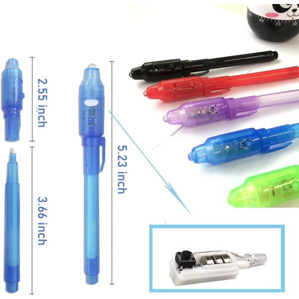 Näkymätön mustekynä, Spy Pen Marker -lasten kynät salaisen viestikynän kirjoittamiseen Ystävänpäivä pääsiäinen UV-valolla lapsille 7 kpl