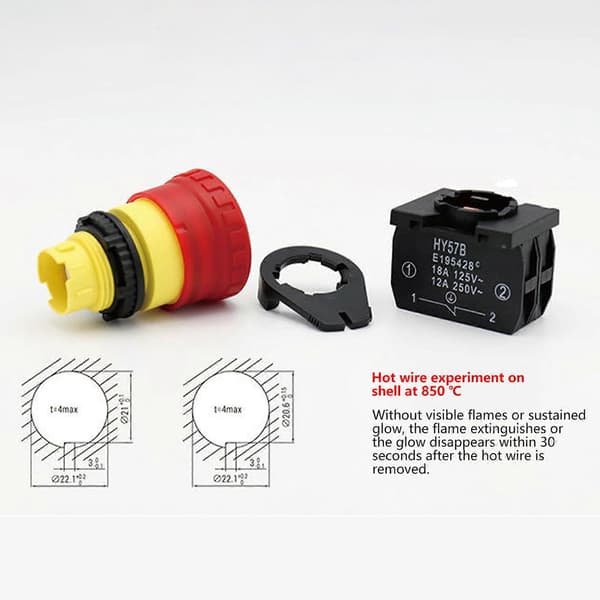 Electrical Control HY57B Stop Switch Customizable Industrial Push Button Switches Replacement Emergency Stop Switch Single contacts Single  contacts