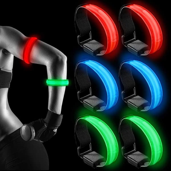 Grön LED-laddningsbar lysande armbindel, USB-reflekterande tejp, ankelrem, utomhusutrustning för nattlöpning (laddningsbar)