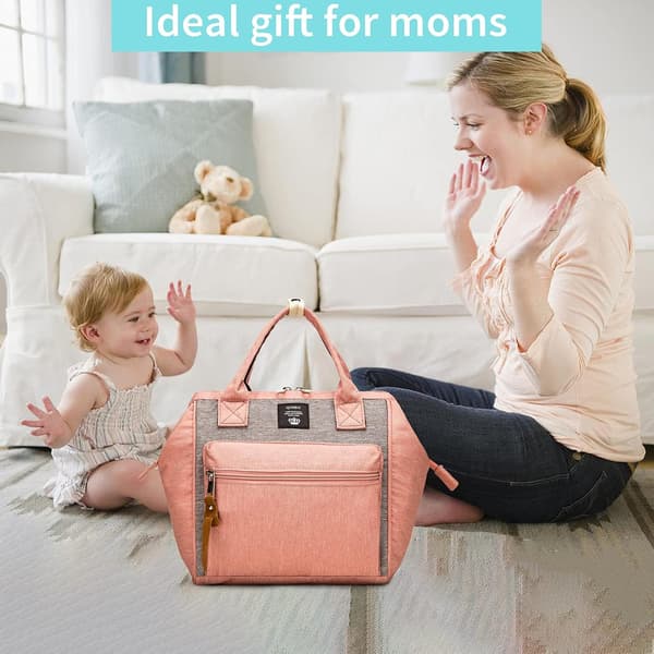 Small Diaper Backpack, Mini Diaper Backpack and Diaper Shoulder Bag with Insulated Pocket Pink Pink