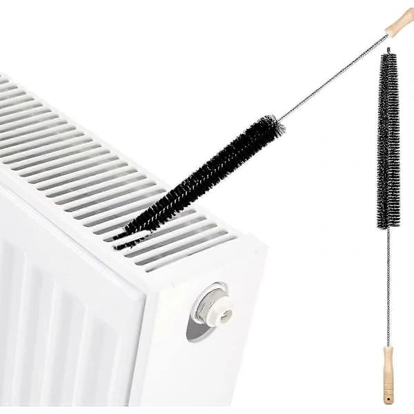 2 stk. Elementbørste Fleksibel Radiator Støvkost med Træhåndtag (73 cm)