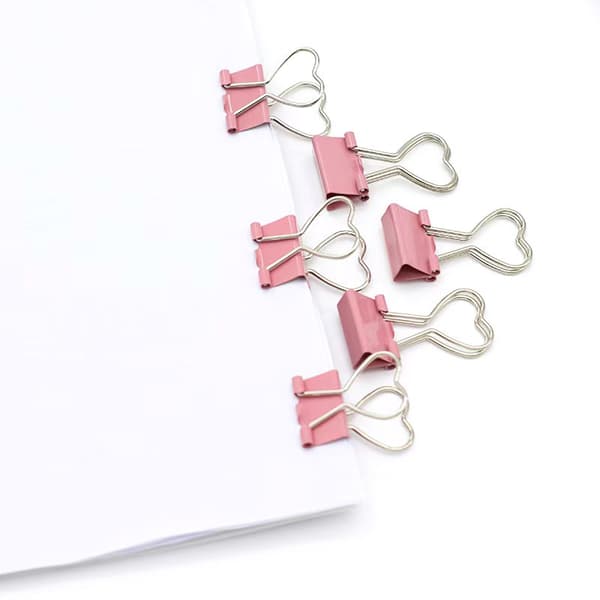 Hjerteformede Bindemiddelclips - 12-pak, Rustfrit Stål & Metal, Kreativt Huldesign Pink Pink 36