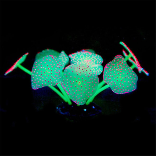 1 kpl Silikoninen Koralli Kasvi Koristeet Hohtava Teko Ornamentti (vihreä)