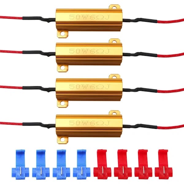 4 stk. 50W 6 ohm LED-belastningsmodstande til at rette LED-fejlkoder for bil, motorcykel, LED-blinklys-FF-