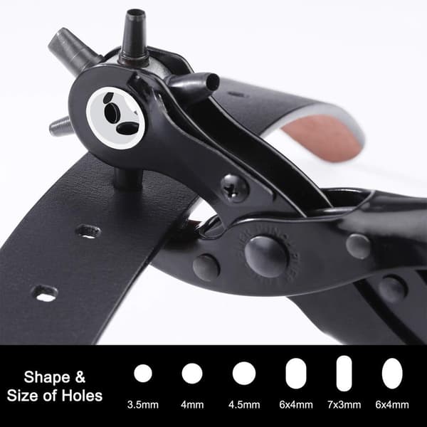 Leather Hole Punch - Precision Hole Punch - Belt Hole Punch - Revolving Hole Punch - Leather Tool - Durable - For Felt, Textiles, Paper - Blue
