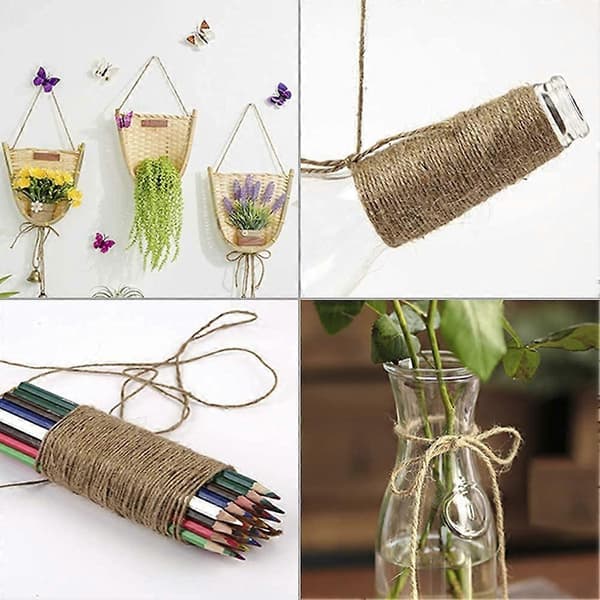 200M/656 ft Jute Twine Craft String, Decorative Cord, for DIY Arts & Crafts
