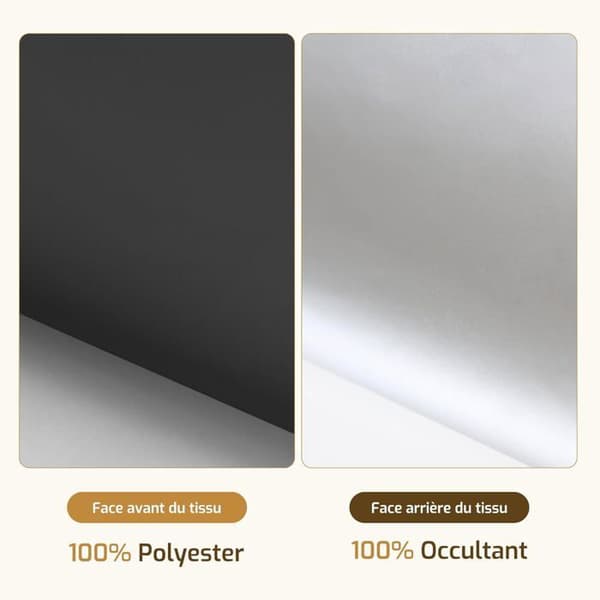 Blackout Roller Blind - 1 unit - Thermal Black Fabric - Sun Insulation, No Drilling Required - Living Room