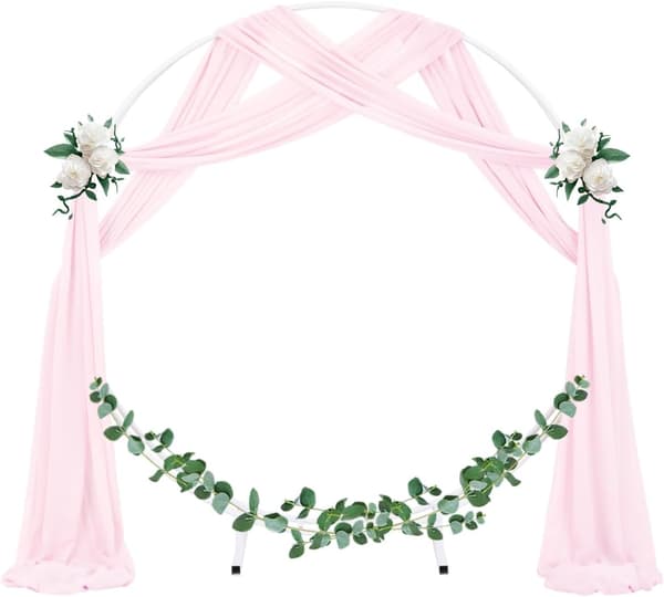 Bröllopsbåge Draperingstyg 1 Panel 74 cm x 5,8 m Ljusrosa Skir Chiffong Gardin Draperingar 5,5 meter för Bröllopsceremoni