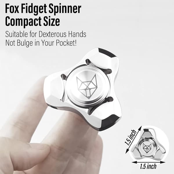 Metal Fidget Spinner Legetøj til Voksne, Helt i Rustfrit Stål 1,5''