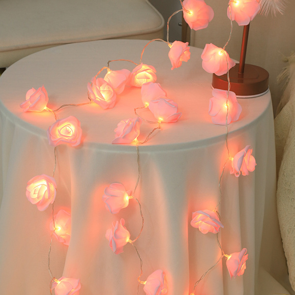 Julserie Dekorativ Rosa LED-Ljus - 2 meter, 10 lampor, lång batteritid