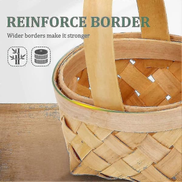 Quick Arrival Mini Woven Basket with Handle Bridesmaid Basket 4pcs Flower Candy Chocolate Gift Box Wedding Party Gift