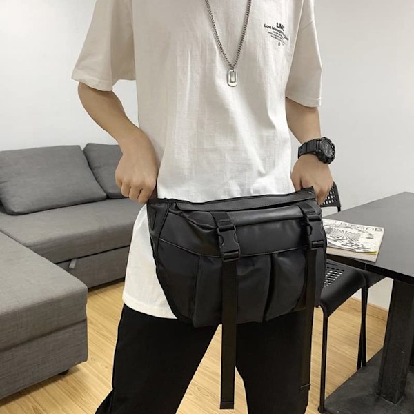 Dame Talje Tasker Stor Kapacitet Pakke Street Wear Bryst Taske Hip Hop Crossbody Taske Sort Stor Bælte Talje Pakke