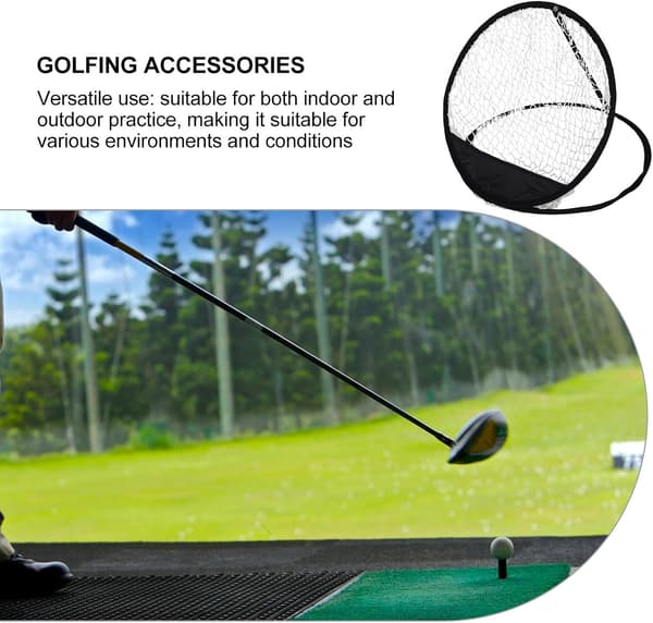 Golf Chipping Træningsnet 20.04X20.04X0.20 tommer Sort ABS Hurtig Montering Forbedre Golf Chipping Færdigheder Egnet