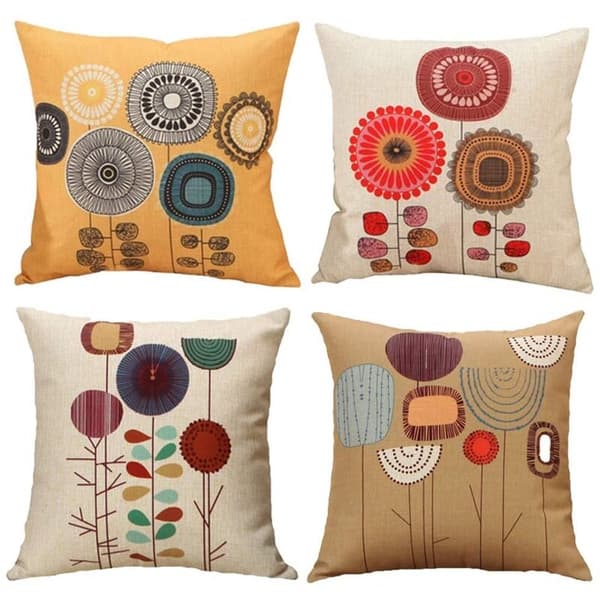 Pillowcase - Decorative 18 X 18 Inch 4-piece set - for home office