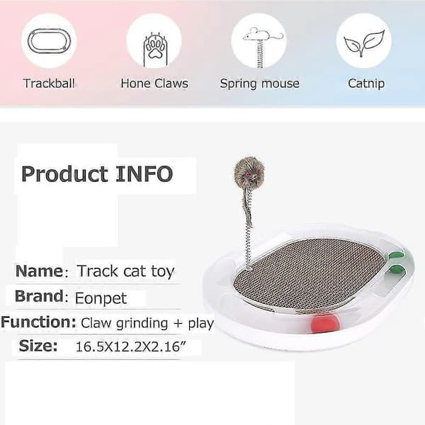 Cat Toy Catch Ball Roller Track Cat Ball Tower Puzzle Set Turntable Table Design Sensory