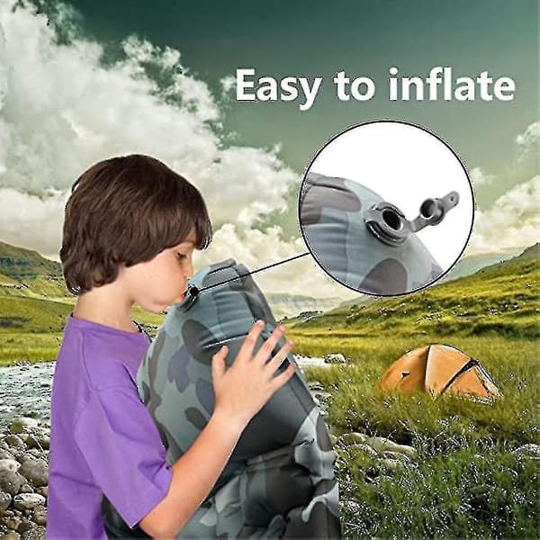 Ultralight sleeping pad with built-in pillow, inflatable camping mattress for backpacking, travel [DB]