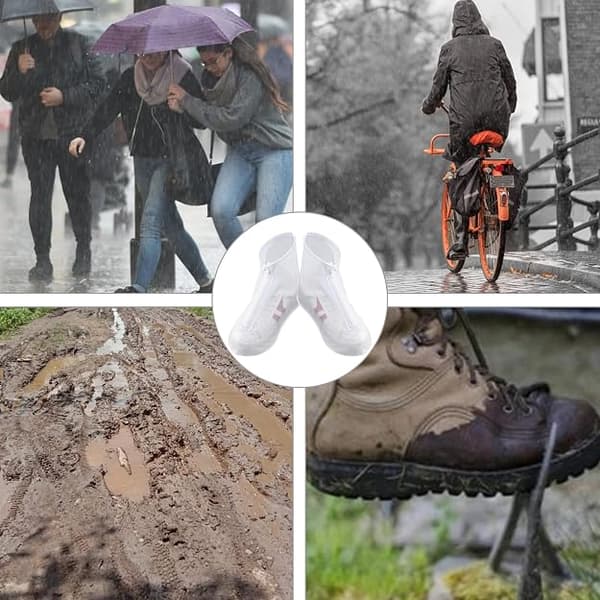 (XL, 40-41, 29.5CM) 1 Pair Silicone Shoe Covers Reusable Waterproof
