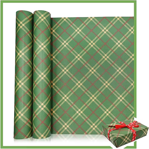 Presentpappersrulle, 50 cm x 70 cm Stor Rulle Julpapper Återvinningsbart Kraftpapper för Julförpackning Fest, Kvadrat