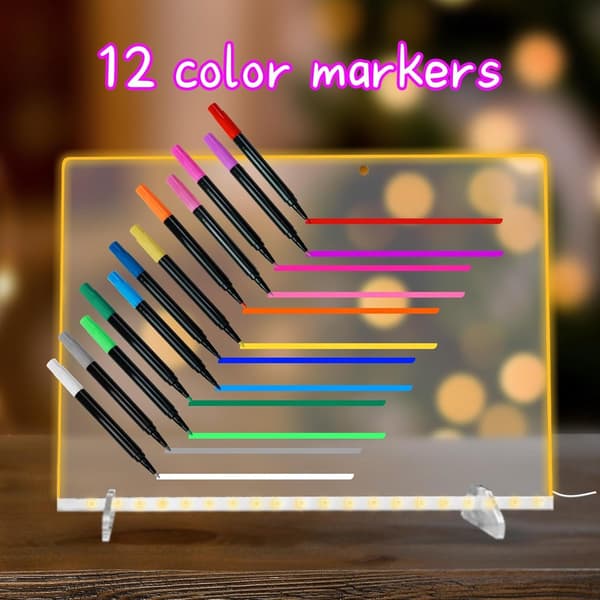 12-pack Markers - Neon Wet/Dry Erase - For LED Boards, Fine Tip
