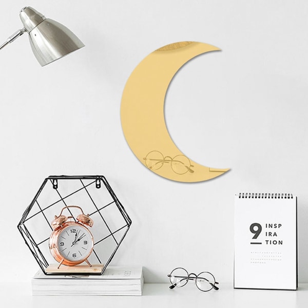 Moon Mirror Boho Wall Sticker Large Decor Compatible With Urban Apartment ,silver