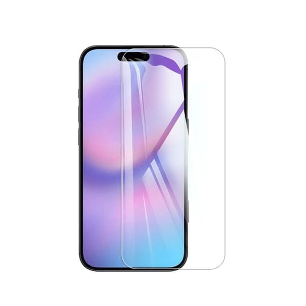 Screen Protector compatible with Apple iPhone 17 Pro, 2-pack, curved edge, tempered glass, transparent, high definition, protects against fingerprints, non-full screen