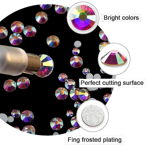 120 stk. Glaskrystal AB Rhinestones i forskellige former til neglekunst og håndværk, Mix af 12 stilarter Flatback Krystaller 3D Dekorationer Flat Back Stene Ædelstene Sæt