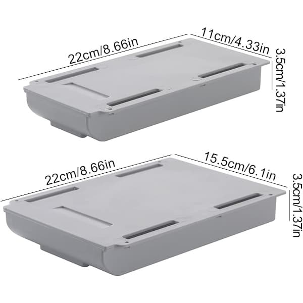 Under-table drawer, 4-pack self-adhesive organizing boxes with self-adhesive screws (2 sizes)