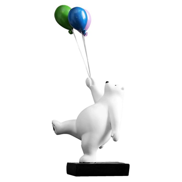 Resin figurer Ballong isbjørn statue Hjemmekontor dekorasjon - B