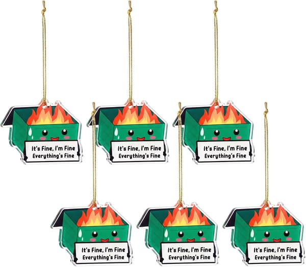6 stk. Dumpster Fire hengende ornament for Green