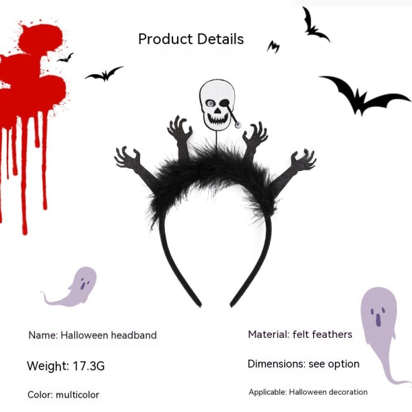 Halloween otsanauhat, demoni kurpitsan violetti hiuspanta Päähineet Hiusnauha Halloween-asujuhlien koristelu