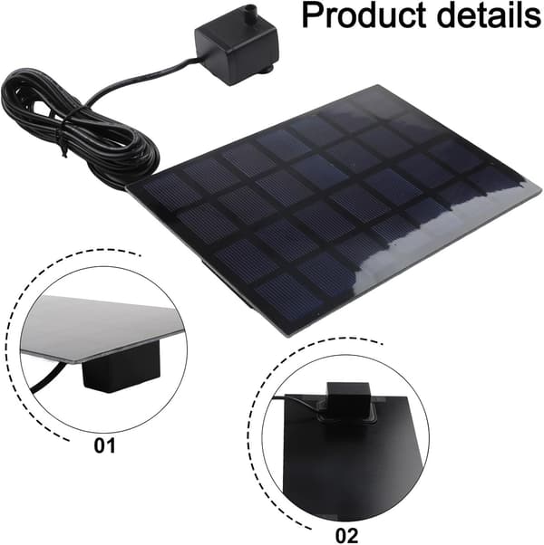 Fontänpump 6 Spraymönster Effektiv Funktion Trädgårdsdammar Och 2W Solcell Med Vatten För