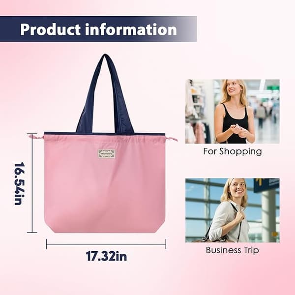 Reusable Drawstring Bag for Shopping, Travel, and Groceries, Lightweight and Compact, Eco-Friendly and Foldable Design