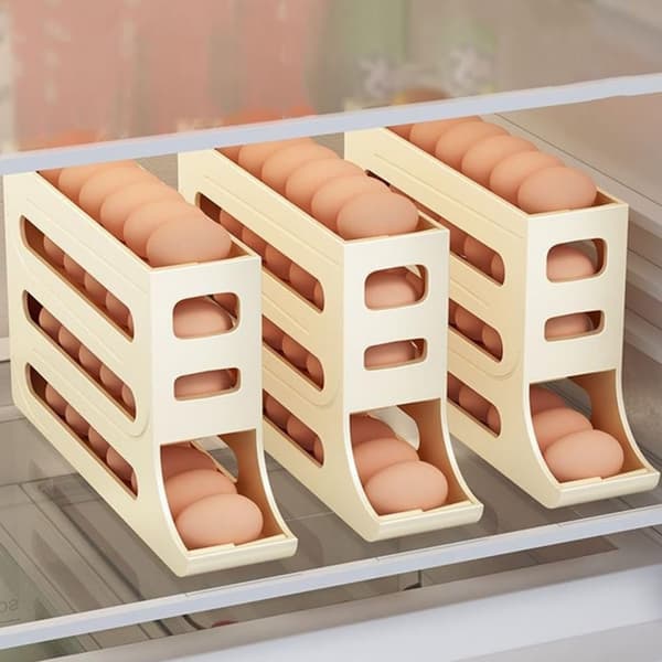 4-layer egg container for refrigerator, egg dispenser, egg holder, egg storage for 30 eggs 150 150