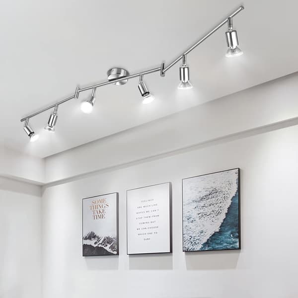 Ceiling Light with 6 Adjustable LED Spotlights, Rotatable Ceiling Lamps, No Gu10 Bulb Included, Ceiling Lighting