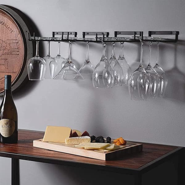 Metal Wine Rack, 4 Pcs Hanging Wine Glass Holder