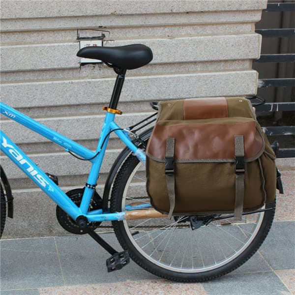 Khaki Motorcycle Side Bag Waterproof Saddlebag Large Capacity Approx