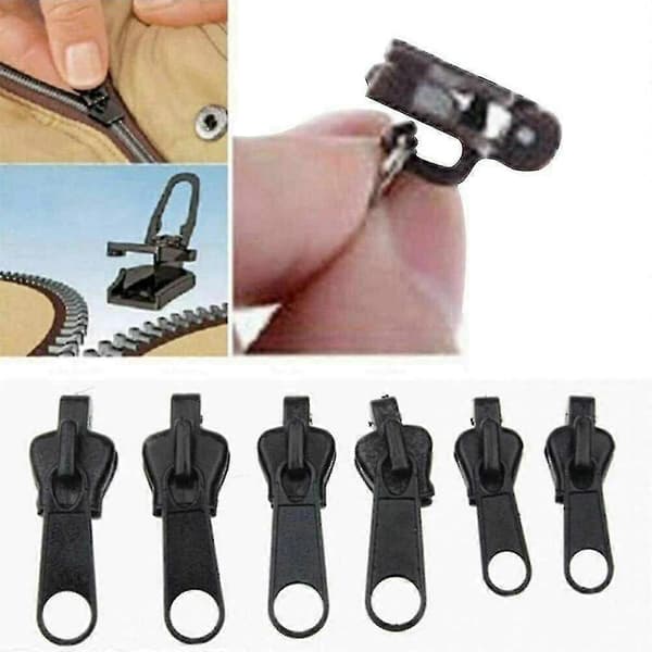 Fix A Zipper 6-pack Zip Rescue Instant Repair Kit Replacement Black Guanguan