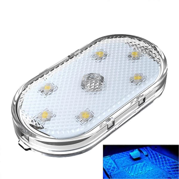 Car Roof Light Touch Control USB Charging Mini Compact Car Ceiling Lamp LED Reading Light Blue
