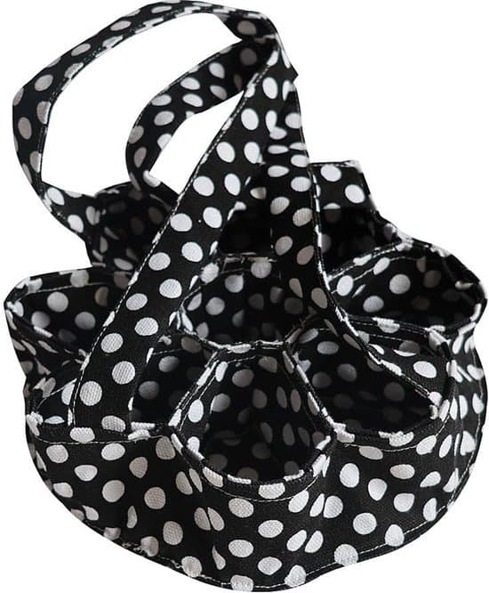 Egg Basket with 9 Compartments - Chicken and Duck Egg Collection Bag - Small Egg Holder and Organizer for Transport and Storage (Black, 2-pack)