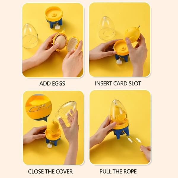 Egg Yolk Blender with Drawstring, Egg Whisk, Quick Manual Egg Press, Egg Homogenizer Hand-Pulled Egg Shaker for Mixing Egg Whites and Yolks - Gold