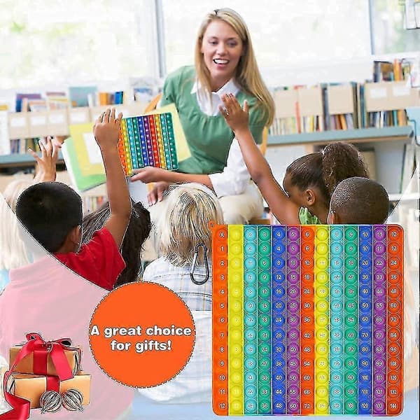 Pedagogisk leksak Push Pop It Fidget Pedagogisk leksak Bubble Lär dig multiplikation Stresslindring Regnbåge Mattinlärningsleksaker Barnpresent
