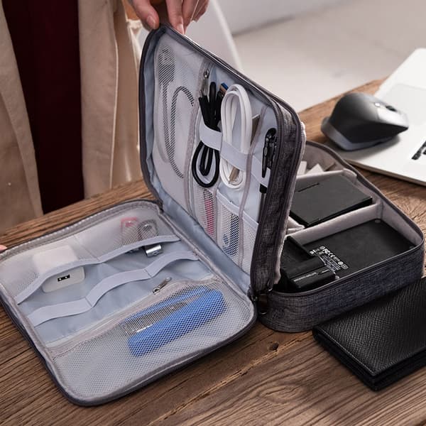 Multifunctional Waterproof Portable Cable Bag - Grey