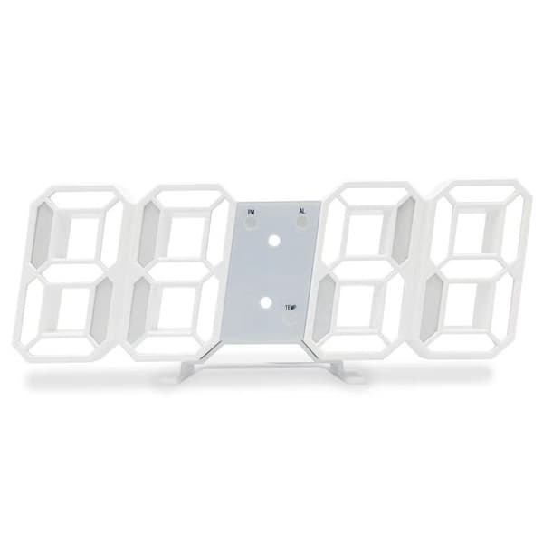 3D LED digitaalinen seinäkello, himmennettävä yövalo, USB-ladattava