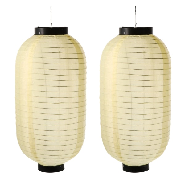 2pcs Japanese Style Hanging Lanterns Decorative Waterproof Lanterns OrnamentsBeige45X25X25CM