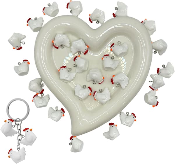 50 STK Lysende Harpiksænder Charms, Mini Gule Vedhæng, Søde Dyrevedhæng i Bulk, Kawaii