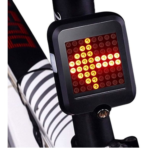 USB oppladbar sykkelbaklykt, smart sykkelblinklys med 80 lumen 64 LED-lysperler, varsellys for bærbart bremselys