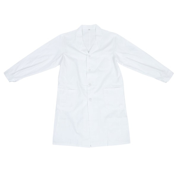 Hvit Laboratoriumsfrakk for Menn, Kostyme, Labfrakk for Leger, Hvit Labfrakk, Laboratoriumsstoff, Hvit, 121X98CM White 121X98CM