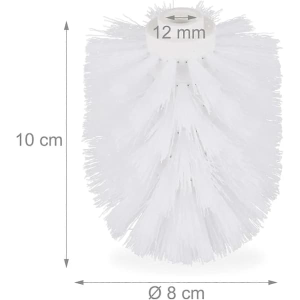 Replacement Toilet Brush Heads, 9-Pack, WC Brushes, 12mm Thread, D: 7 cm, White